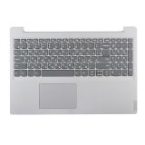 Клавиатура (топ-панель) для ноутбука Lenovo IdeaPad S145-15IIL серая с серебристым топкейсом