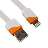 USB Дата-кабель для Apple 8 pin плоский в катушке 1 метр оранжевый