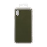 Силиконовый чехол для iPhone Xs Max "Silicone Case" (темно-зеленый, блистер)