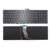 Клавиатура для ноутбука HP Pavilion 15-ab 15-cb черная без рамки с зеленой подсветкой