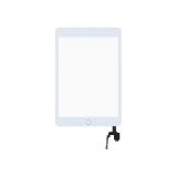 Сенсорное стекло (тачскрин) для iPad mini 3 с разъемом и золотой кнопкой HOME белое Premium