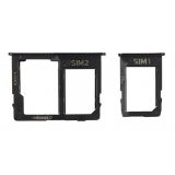 Держатель (лоток) SIM карты для Samsung Galaxy J4 Plus J415F, J6 Plus J610F 2018 черный комплект 2шт