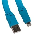 USB Дата-кабель линейка см. ft для Apple 8 pin плоский 1,2 метра, синий, европакет