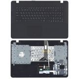 Клавиатура (топ-панель) для ноутбука Asus X751 черная с черным топкейсом