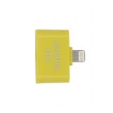 Переходник LP 2 в 1 для Apple с 30 pin, micro USB на 8 pin lightning желтый, европакет