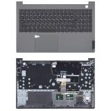 Клавиатура (топ-панель) для ноутбука Lenovo ThinkBook 15 G2 ITL черная с серым топкейсом