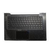 Клавиатура (топ-панель) для ноутбука Lenovo IdeaPad S410, U430 черная с черным топкейсом без подсветки