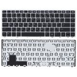 Клавиатура для ноутбука HP EliteBook Folio 9470M черная с серебристой рамкой без трекпойнта без подсветки