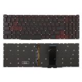 Клавиатура для ноутбука Acer Nitro AN515-54, AN715-51 черная с красными символами и подсветкой