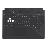 Клавиатура (топ-панель) для ноутбука Asus ROG Strix GL504 черная с черным топкейсом, с подсветкой