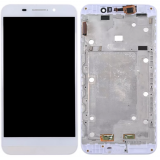 Дисплей (экран) в сборе с тачскрином для Asus ZenFone Max ZC550KL белый с рамкой