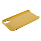 Защитная крышка для iPhone Xs Leather Сase кожаная (желтая, коробка)