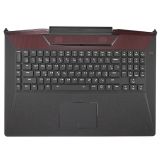 Клавиатура (топ-панель) для ноутбука Lenovo Y910-17ISK черная с черным топкейсом