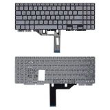 Клавиатура для ноутбука Asus ZenBook Flip 15 UX562F, UX562FA, UX562FD серебристая с подсветкой