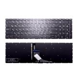 Клавиатура для ноутбука HP 15-DA черная глянцевая без рамки с подсветкой