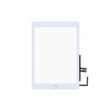 Сенсорное стекло (тачскрин) для iPad 6 (2018) A1893, A1954 + серебряная кнопка HOME с микросхемой (белое)