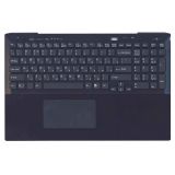 Клавиатура (топ-панель) для ноутбука Sony VAIO SVS15 черная с черным топкейсом и подсветкой