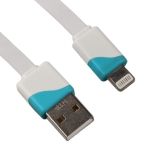 USB Дата-кабель для Apple 8 pin плоский в катушке 1 метр синий