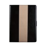 Чехол из эко – кожи RICH BOSS Protection Case для Apple iPad Air 2 раскладной, черный, бежевая полоса