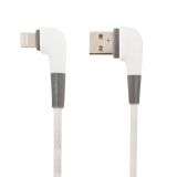 USB кабель "LP" для Apple Lightning 8 pin L-коннектор "Кожаный шнурок" белый
