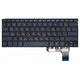 Клавиатура для ноутбука Asus UX302, U303, UX303 синяя без рамки, с подсветкой