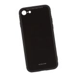 Защитная крышка "LP" для iPhone 7/8 "Glass Case" (черное стекло/коробка)