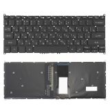 Клавиатура для ноутбука Acer Swift 3 SF314-56 черная без рамки с подсветкой