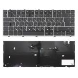 Клавиатура для ноутбука HP 4340s, 4341s, 4441s черная с серой рамкой