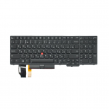 Клавиатура для ноутбука Lenovo ThinkPad E580, E585 черная с черной рамкой и трекпойнтом