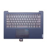 Клавиатура (топ-панель) для ноутбука Lenovo S340-14API серая с синим топкейсом