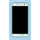 Дисплей (экран) в сборе с тачскрином для Samsung Galaxy S7 Edge SM-G935F белый с рамкой (Premium SC LCD)
