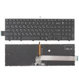 Клавиатура для ноутбука Dell Inspiron 15-5000, 5547 черная с рамкой и подсветкой (тип 2) длинный шлейф