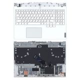 Клавиатура (топ-панель) для ноутбука Lenovo Legion 5-15ACH6 белая с белым топкейсом