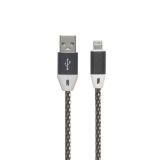 USB кабель "LP" для Apple Lightning 8 pin оплетка и металлические разъемы 1м белый
