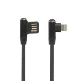 USB кабель "LP" для Apple Lightning 8 pin оплетка Т-порт 1м черный