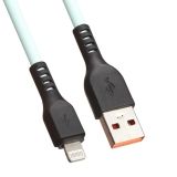 USB кабель "LP" для Apple Lightning 8-pin "Extra" TPE бирюзовый