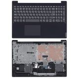 Клавиатура (топ-панель) для ноутбука Lenovo IdeaPad S145-15 темно-серая с черным топкейсом
