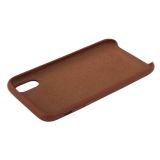 Защитная крышка для iPhone Xs Leather Сase кожаная (коричневая, коробка)