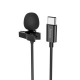 Микрофон петличный HOCO L14 Lavalier USB Type-C, 2м черный