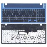Клавиатура для ноутбука Samsung 355V5C 350V5C черная с синей рамкой