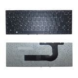 Клавиатура для ноутбука Samsung Q430, QX410, SF410 черная с белым контуром без рамки