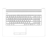Клавиатура (топ-панель) для ноутбука HP 17-BY 17-CA  белая с белым топкейсом