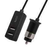 Автомобильная зарядка "LP" с 1 USB QC 3.0 + 2 USB выходами общий ток 3А провод 1,1м черная