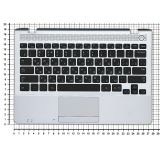 Клавиатура (топ-панель) для ноутбука Samsung NP300U1A NP305U1A 300U1A черная с серебристым топкейсом