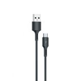 USB кабель WK YouPin WDC-136m MicroUSB, 3A, 1м, TPE (черный)