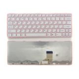 Клавиатура для ноутбука Sony Vaio SVE11 белая с розовой рамкой