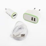 Комплект зарядных устройств "Belkin" 2,1A для Apple 8 pin сеть, авто, кабель USB – Lightning 8-pin белые