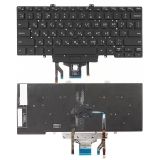 Клавиатура для ноутбука Dell Latitude 7400 черная без рамки с подсветкой с трекпойнтом
