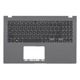Клавиатура (топ-панель) для ноутбука Asus X509 черная с темно-серым топкейсом