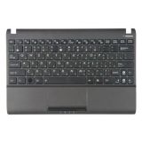 Клавиатура (топ-панель) для ноутбука Asus Eee PC X101, X101H, X101CH черная с черным топкейсом
